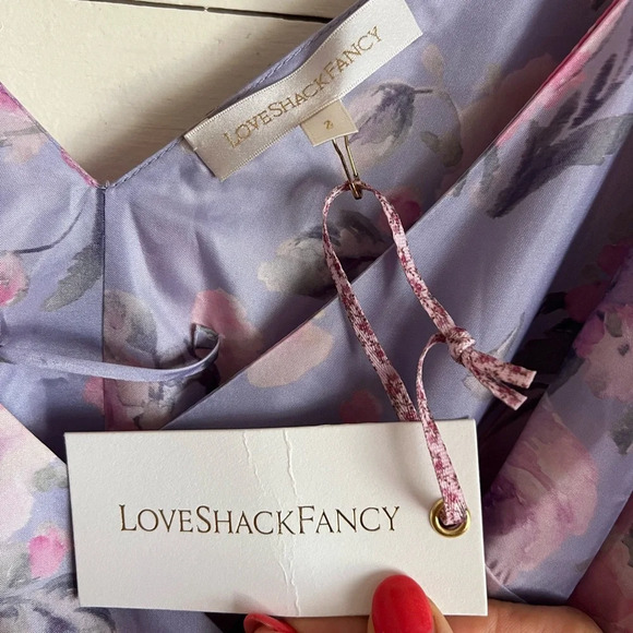 NWT LoveShackFancy Ida Floral Puff-Sleeve Gown - Picture 12 of 15